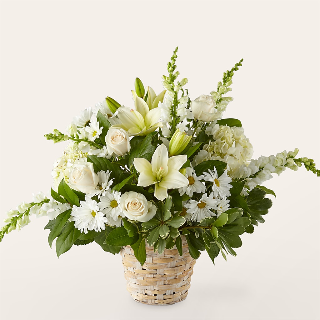 Ivory Elegance Floral Basket – RIDLEY'S, Twin Falls ID