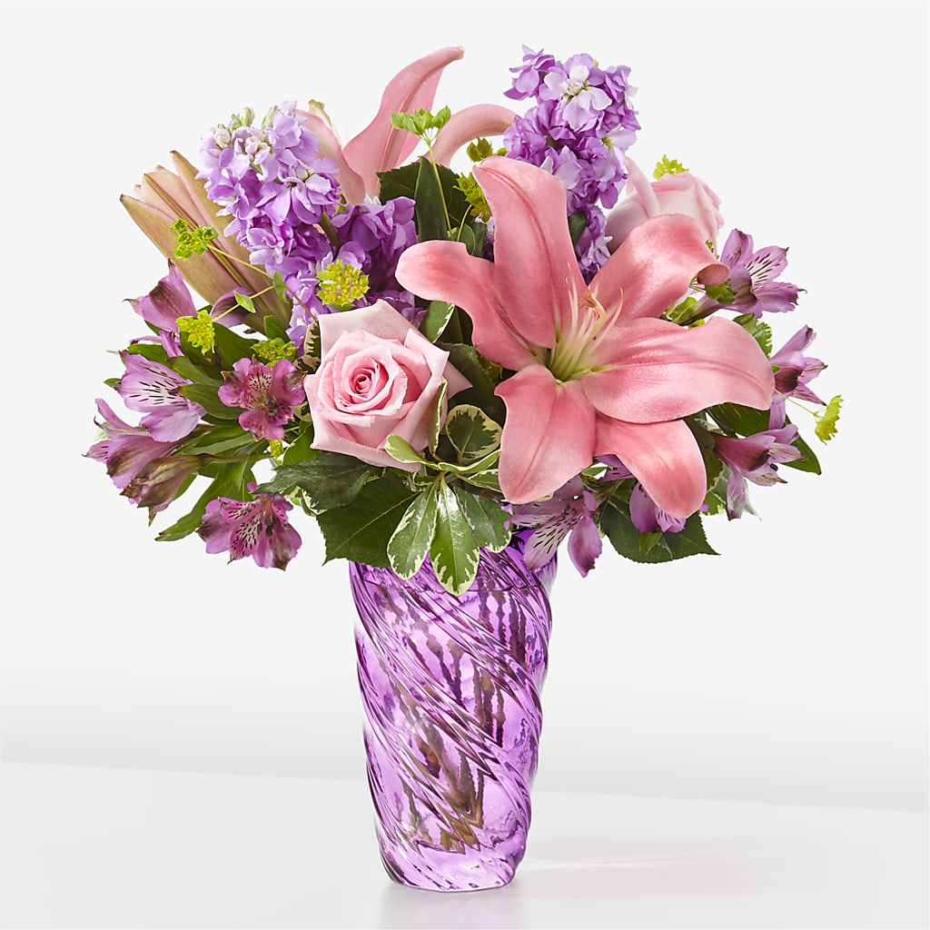 Precious Petals Bouquet with Luxe Swirl Vase – RIDLEY'S, Twin Falls ID