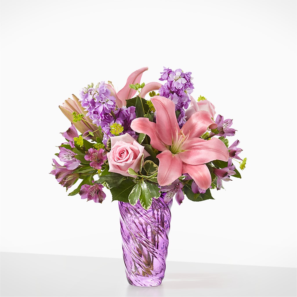 Precious Petals Bouquet with Luxe Swirl Vase – RIDLEY'S, Twin Falls ID
