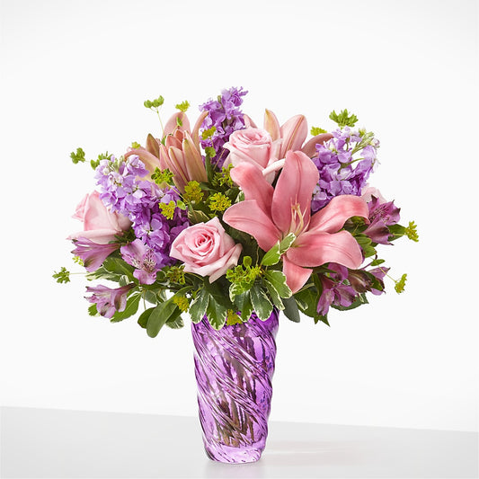 Precious Petals Bouquet with Luxe Swirl Vase – RIDLEY'S, Twin Falls ID