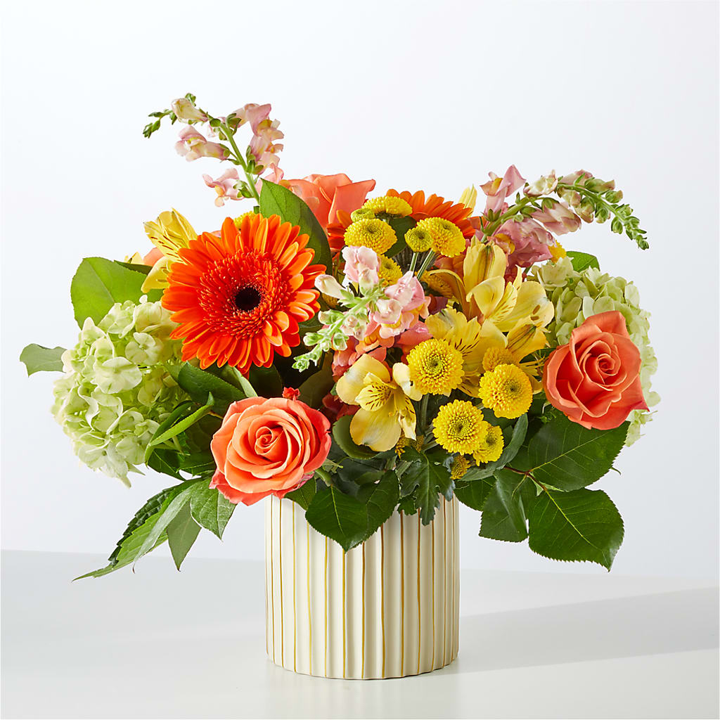 Autumn Sunshine Bouquet with Ivory Vase – RIDLEY'S, Twin Falls ID