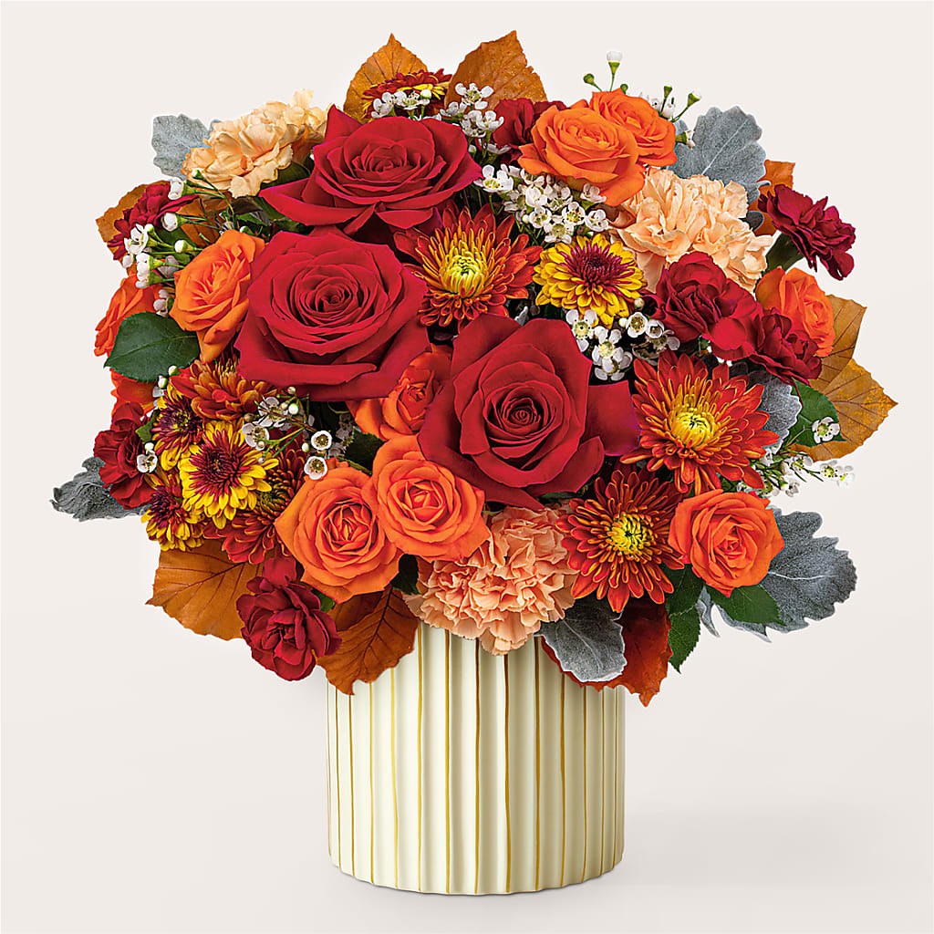 Merlot Bouquet with Ivory Vase – RIDLEY'S, Twin Falls ID